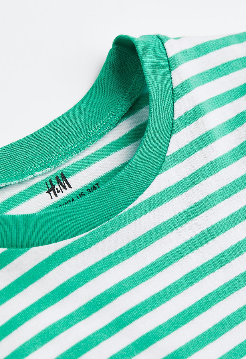 H&M - Jersey top - bright green/striped