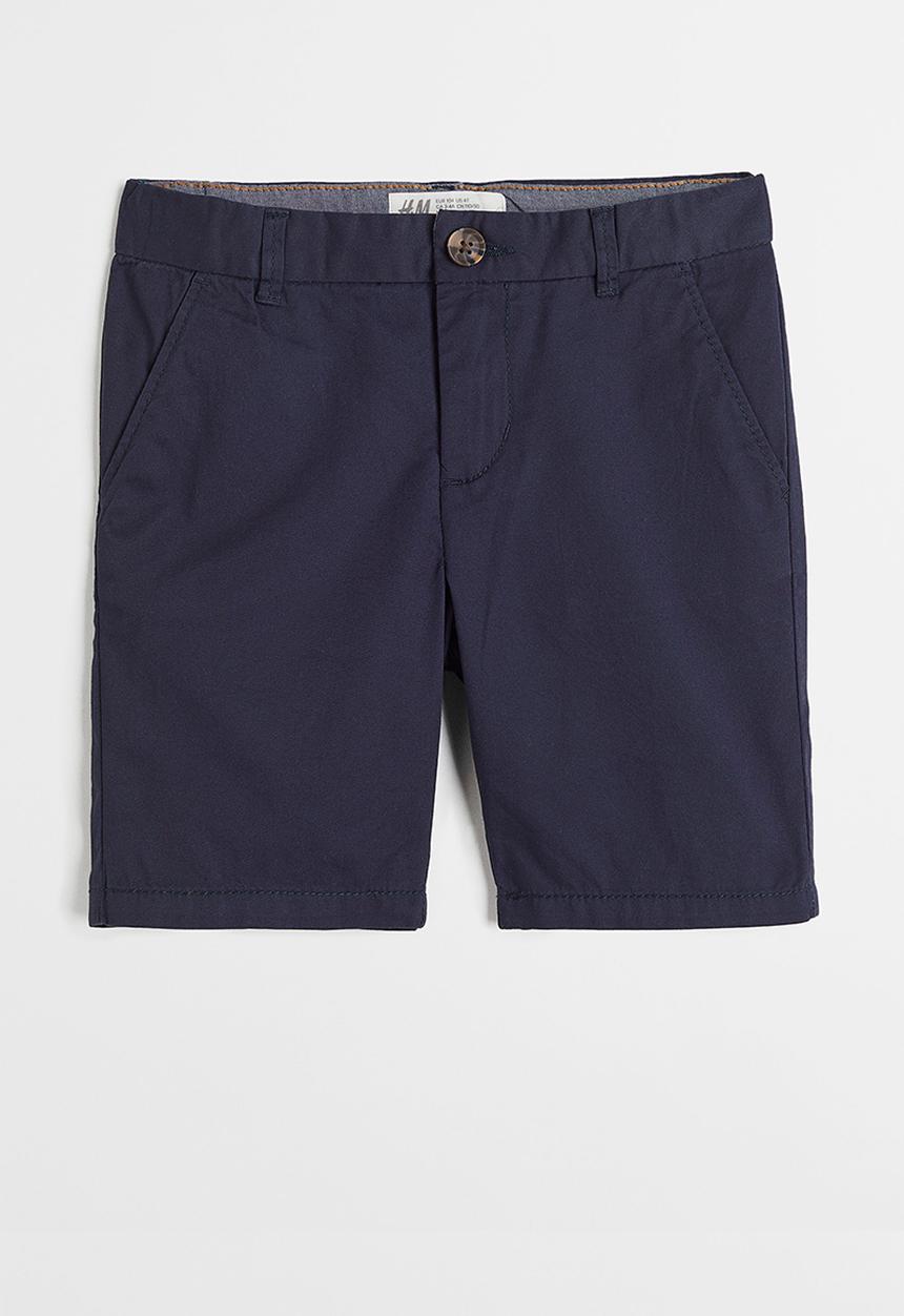 H&M - Cotton chino shorts - navy blue 