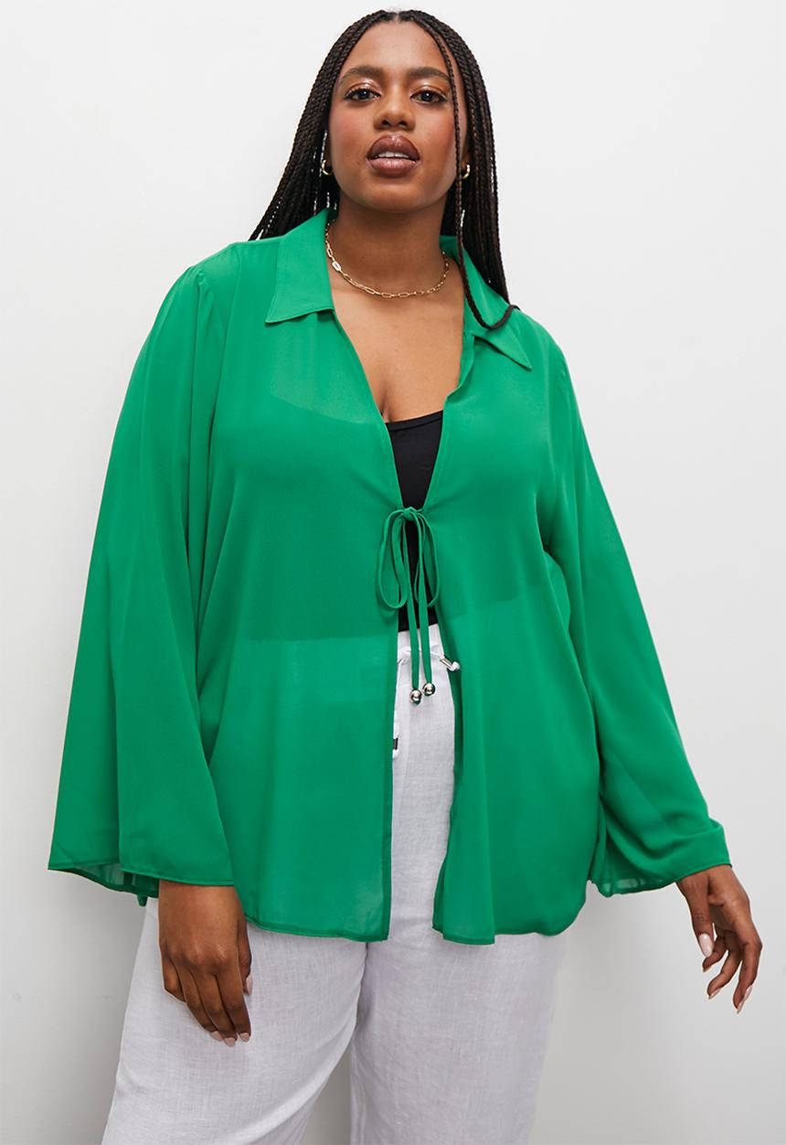 Superbalist - Tie detail cover up - green
