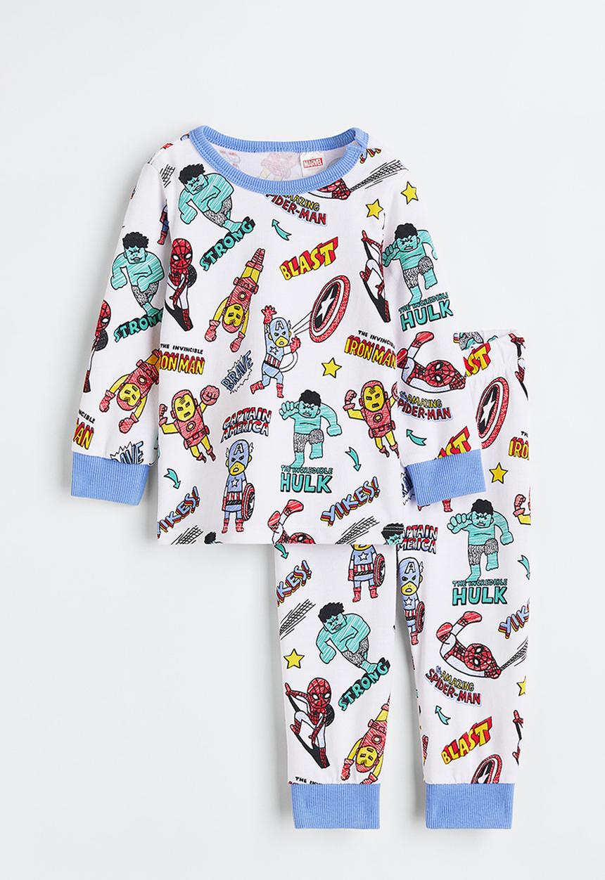 H&M - Printed cotton pyjamas - white/avengers