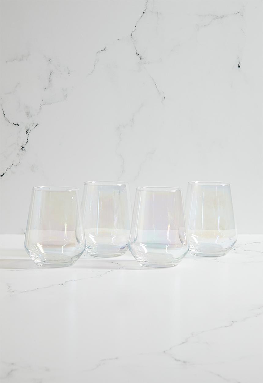 Excellent Houseware - Lucern drinking glass set of 4-clear