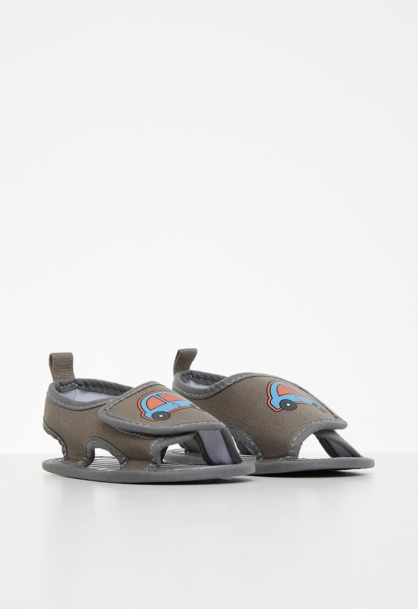 Pop Candy - Sling back velcro closure sandal - grey