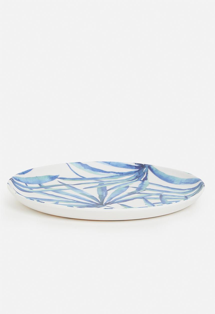 Excellent Houseware - Palms side plate set of 4 - Blue