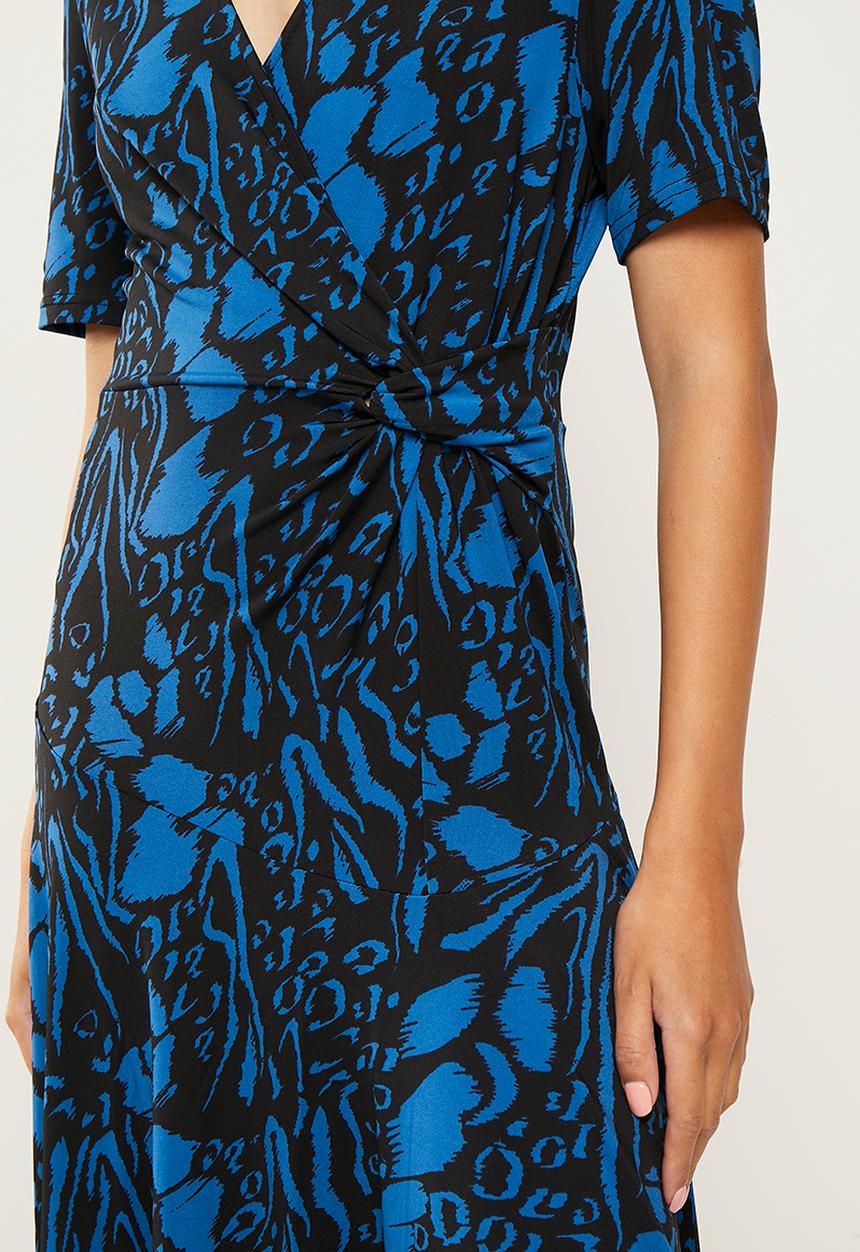 Stella Morgan - Monotone printed midi dress - multi blue