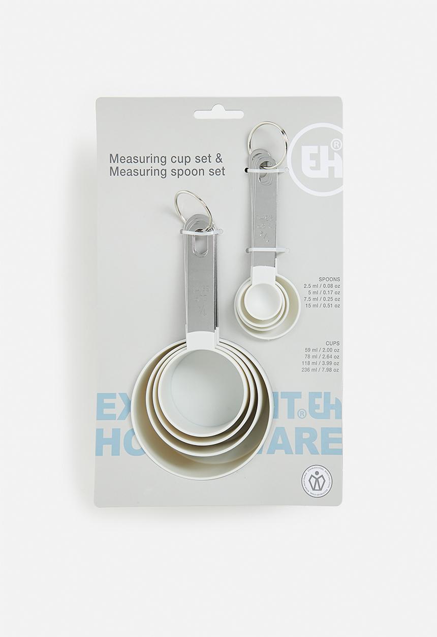 Excellent Houseware - Measuring cups & spoons set- grey