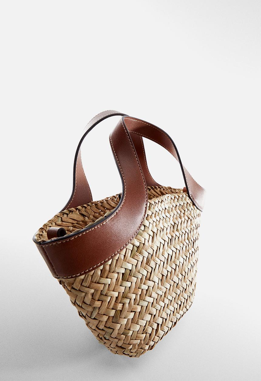 MANGO - Bag loop - leather-brown