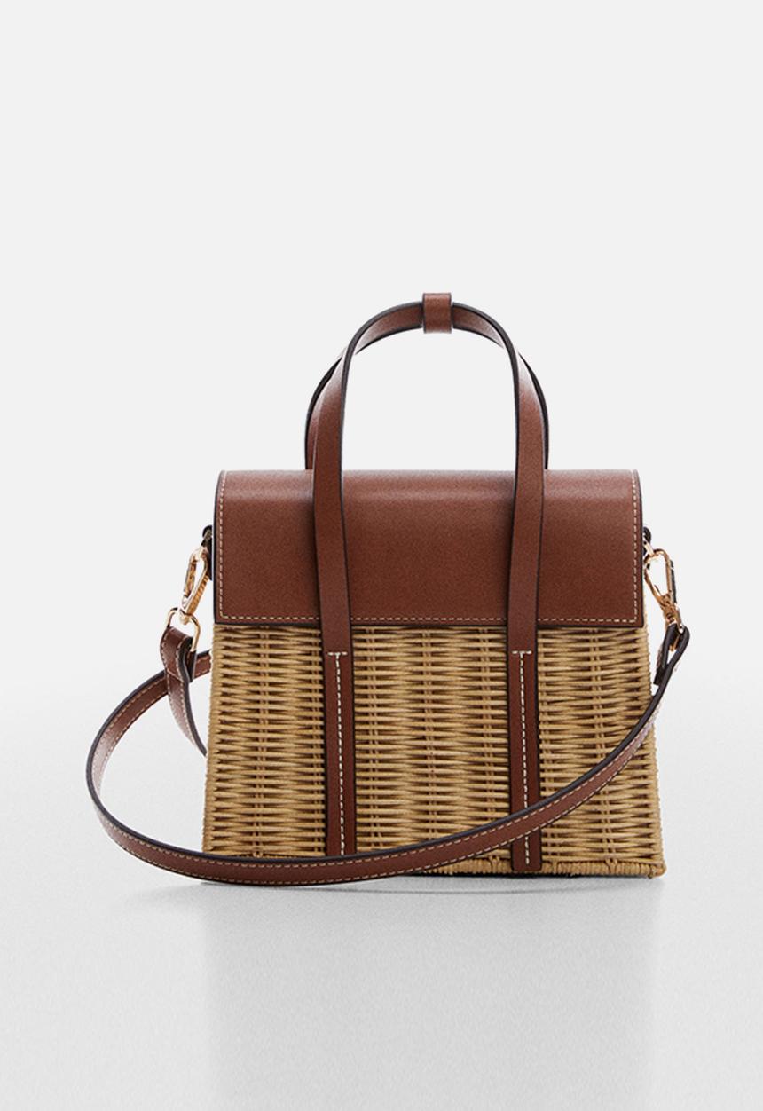 MANGO - Bag elena - leather-brown
