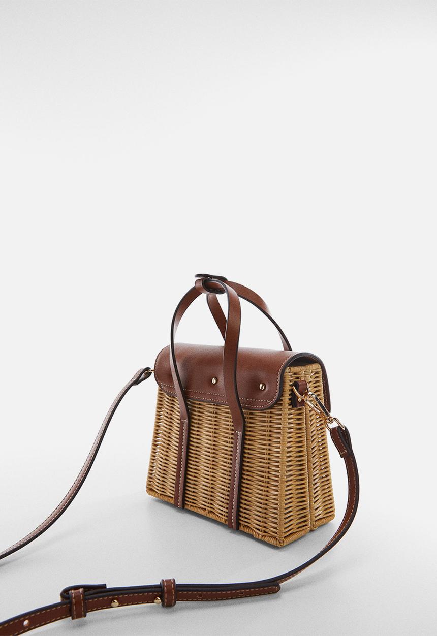MANGO - Bag elena - leather-brown