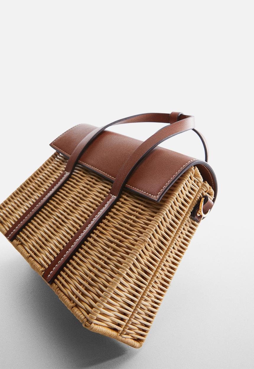 MANGO - Bag elena - leather-brown