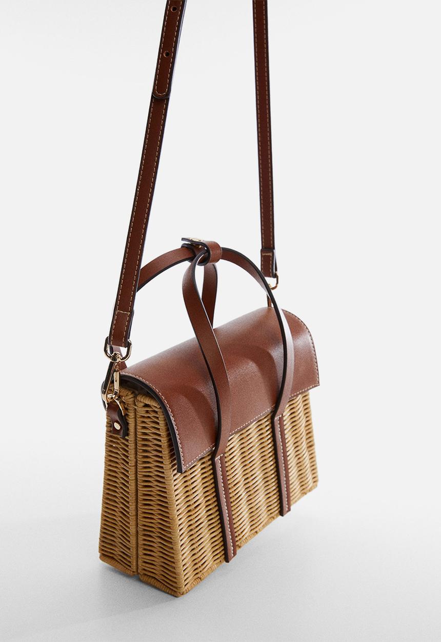 MANGO - Bag elena - leather-brown