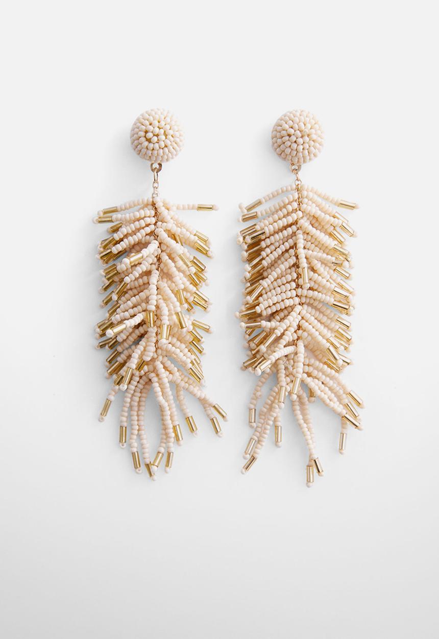 MANGO - Earrings penny - ecru