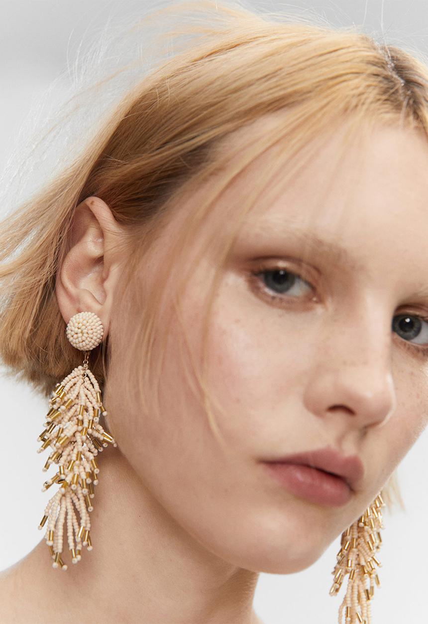 MANGO - Earrings penny - ecru