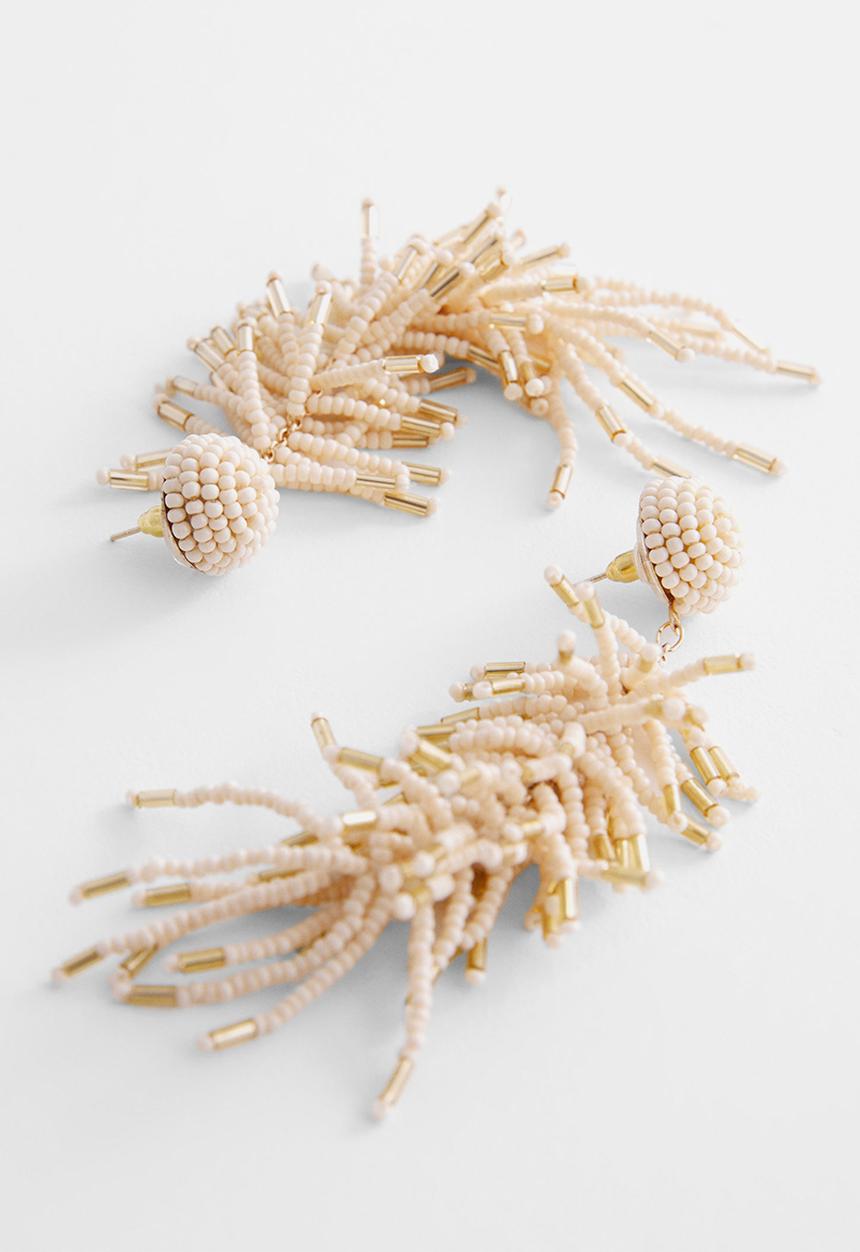 MANGO - Earrings penny - ecru