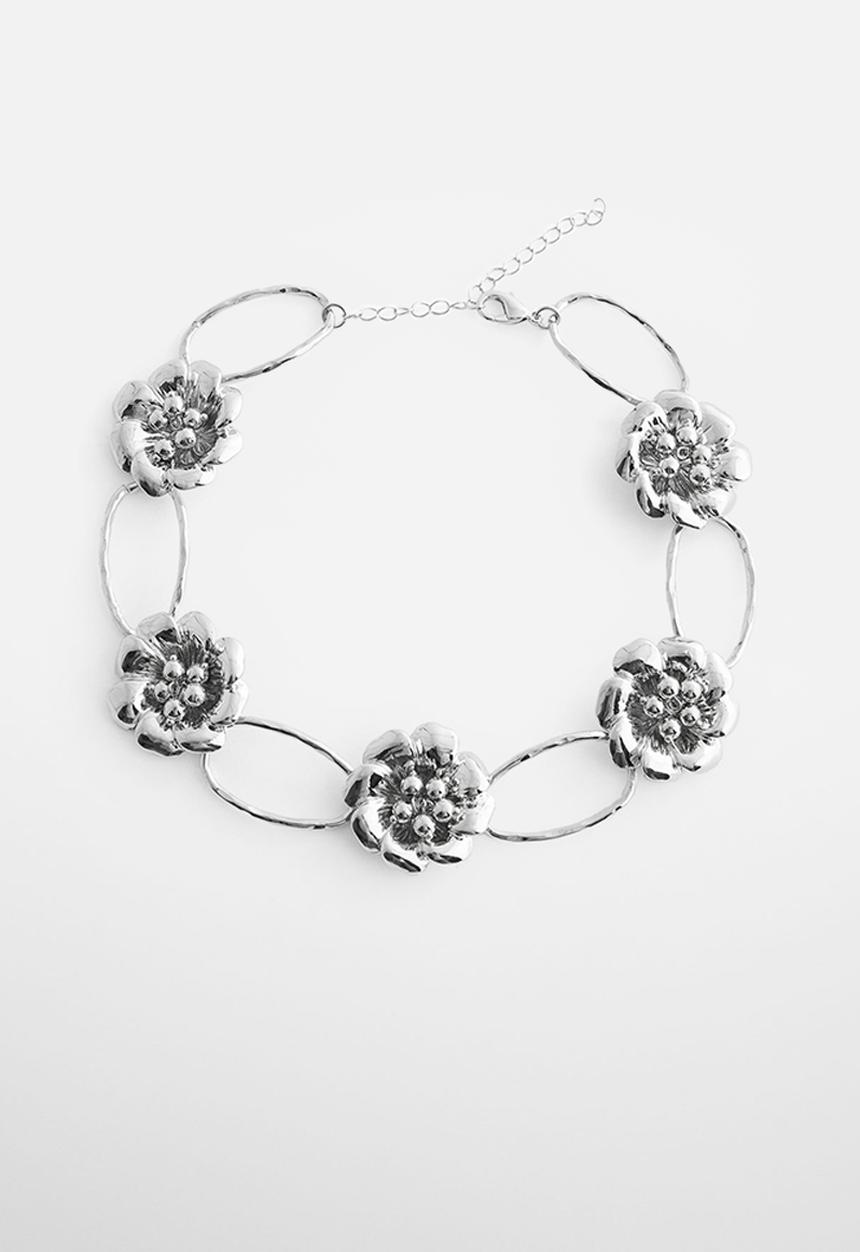 MANGO - Necklace geranio - silver