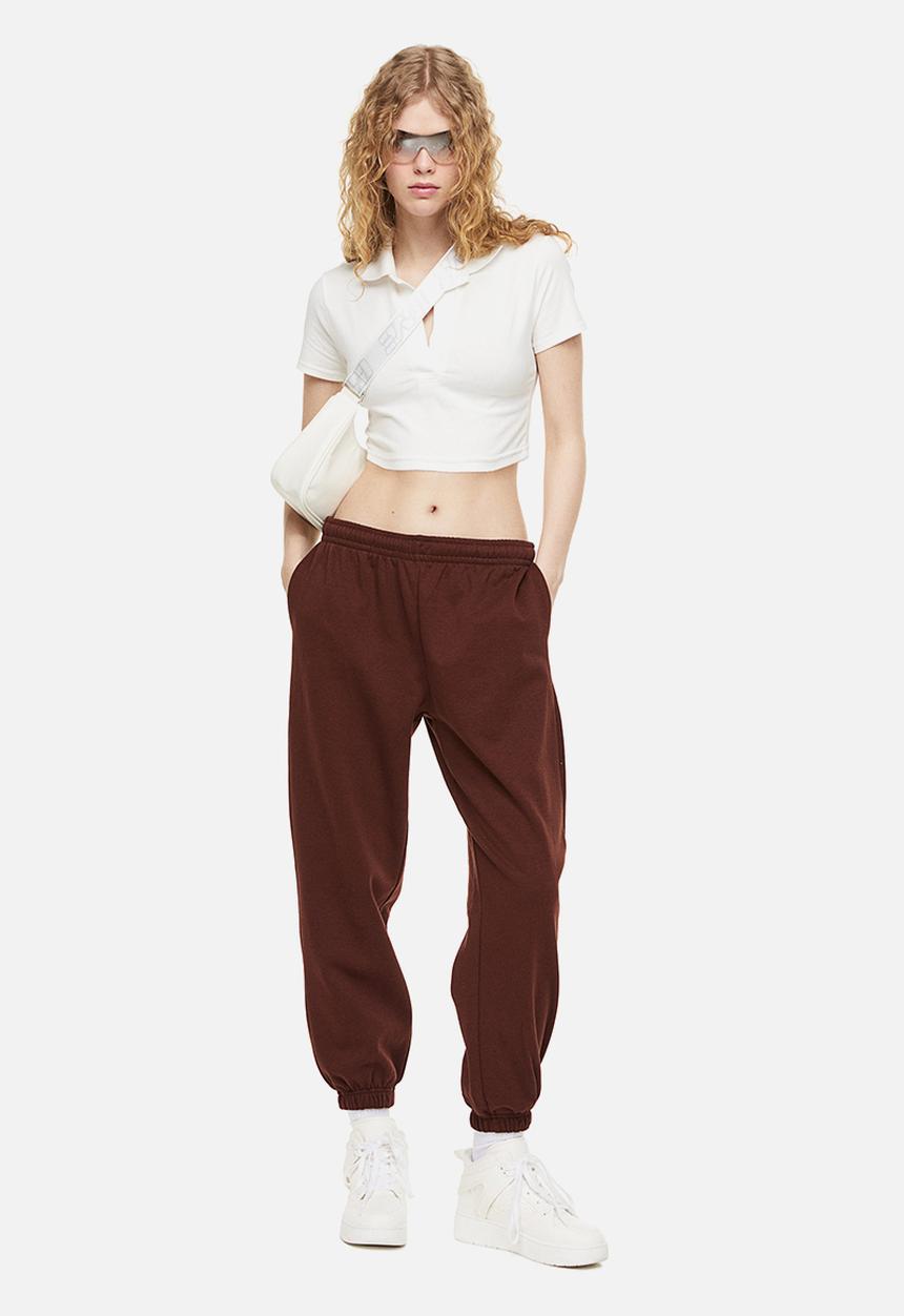H&M - Oversized joggers - dark brown 