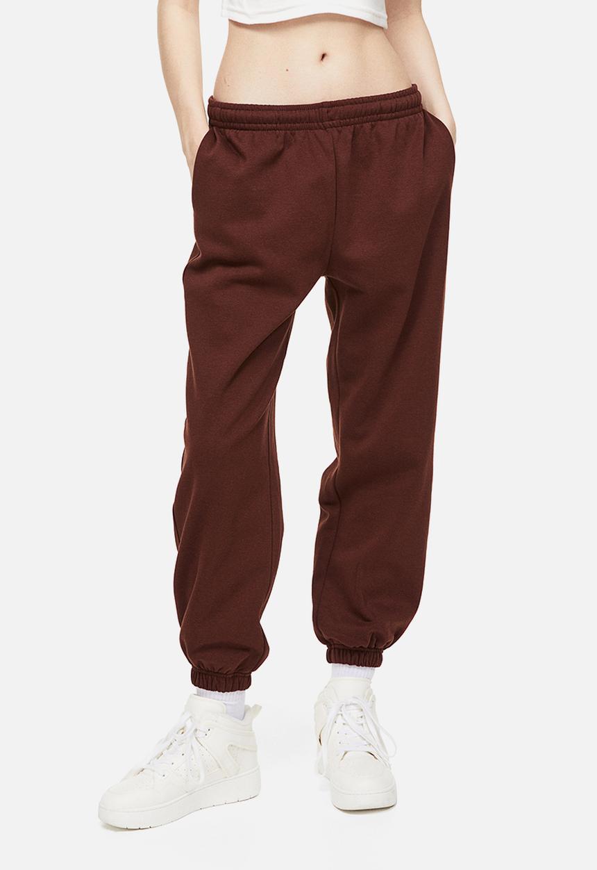 H&M - Oversized joggers - dark brown 