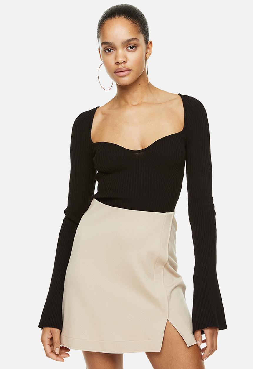 H&M - Short wrapover skirt - beige