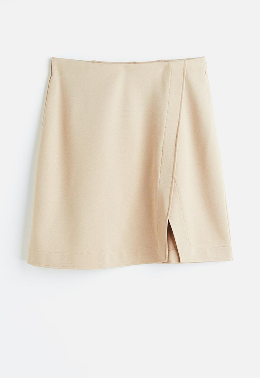 H&M - Short wrapover skirt - beige