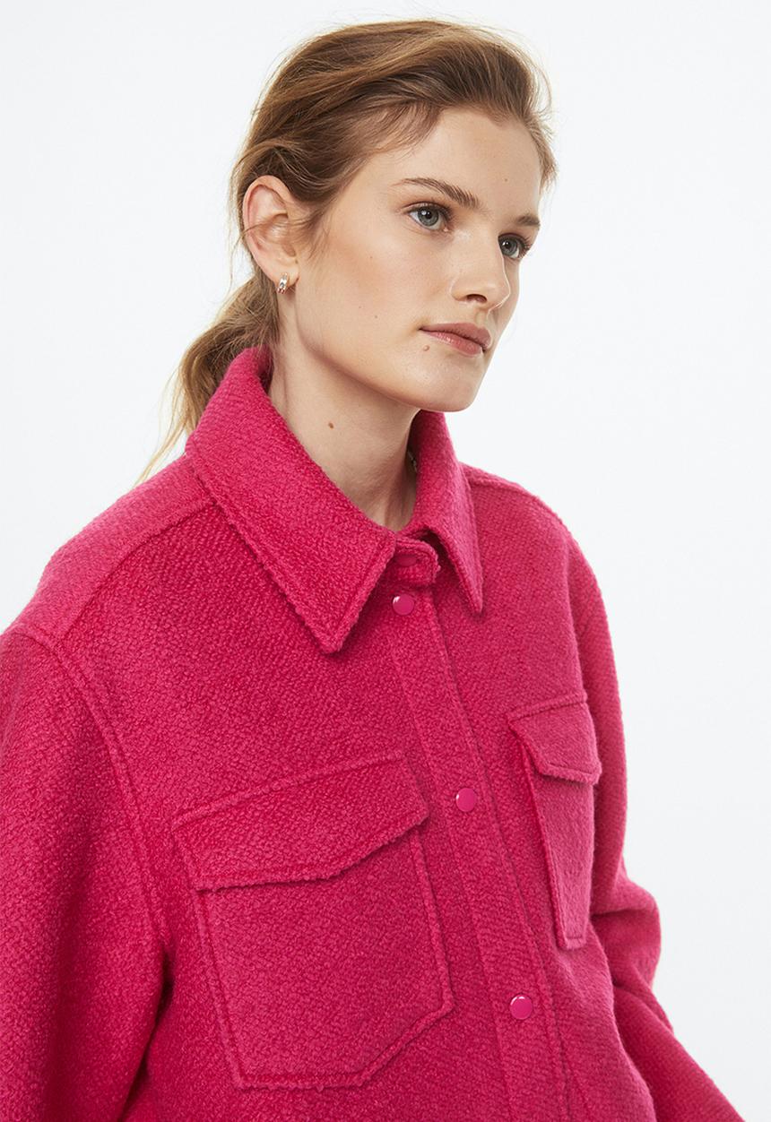 H&M - Wool-blend shacket - cerise