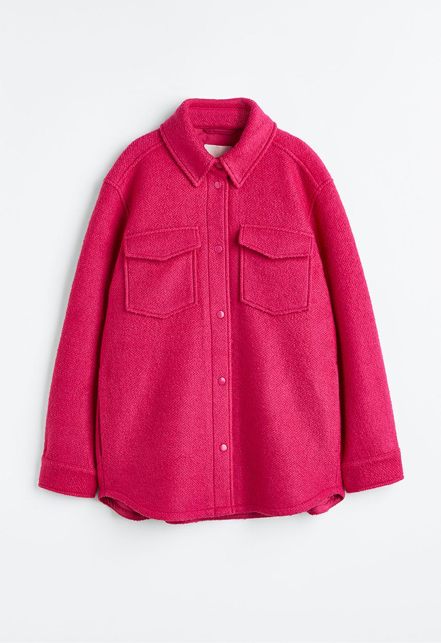 H&M - Wool-blend shacket - cerise