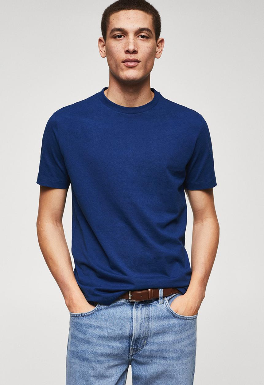 MANGO - T-shirt cherlo - blue