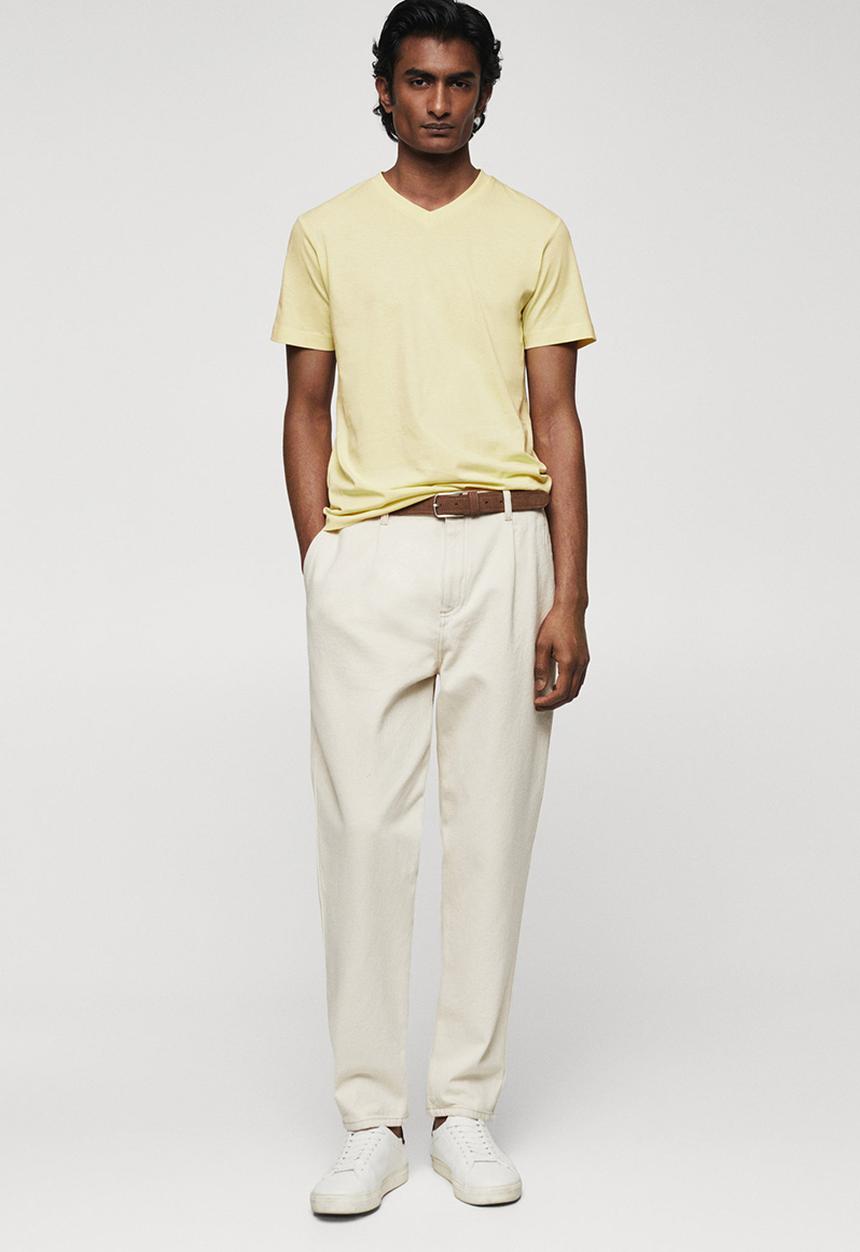 MANGO - T-shirt chelsea-h - pastel yellow