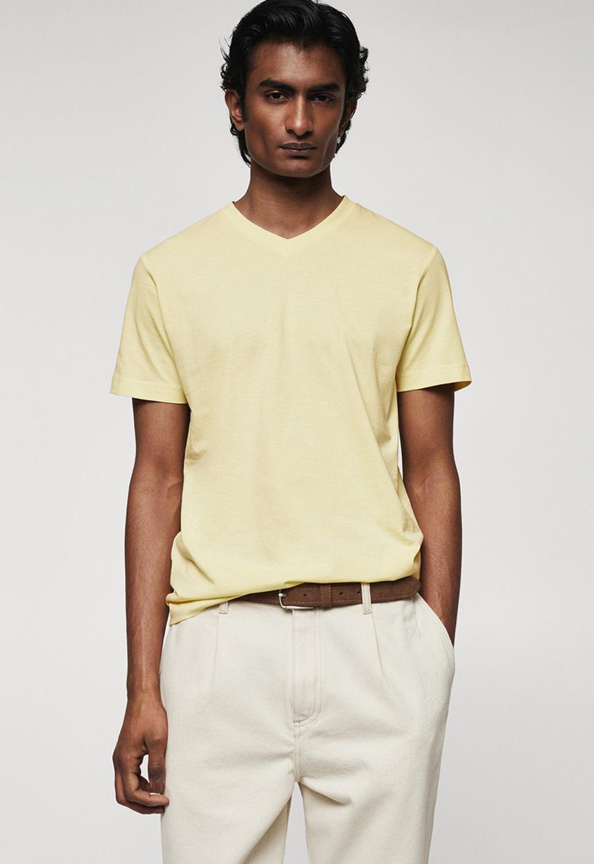 MANGO - T-shirt chelsea-h - pastel yellow