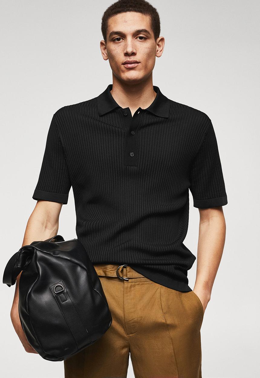 MANGO - Polo shirt talaia - black