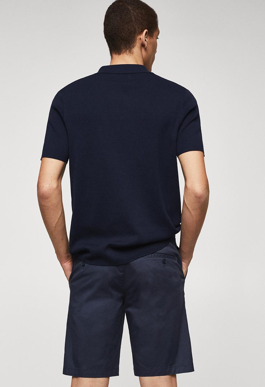 MANGO - Polo shirt lino - navy