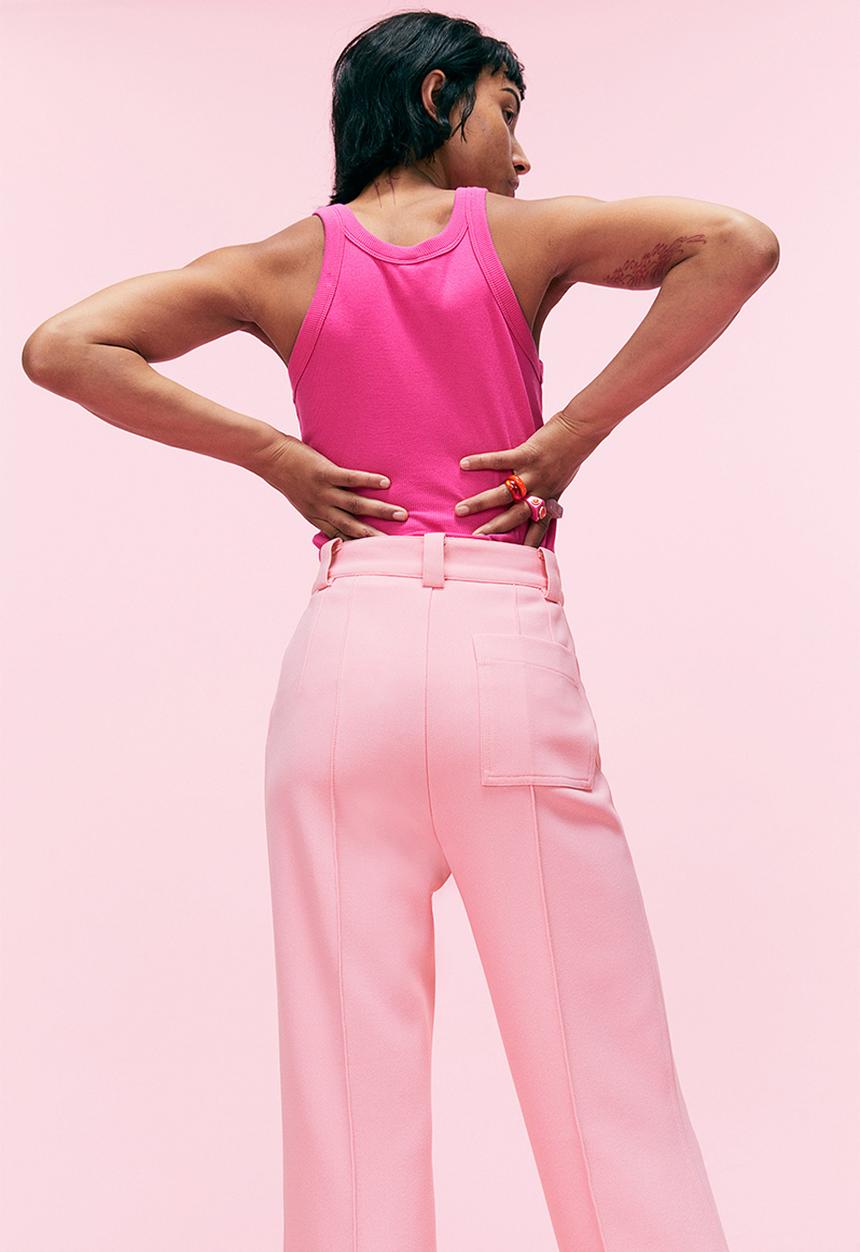H&M - Tailored trousers - light pink 