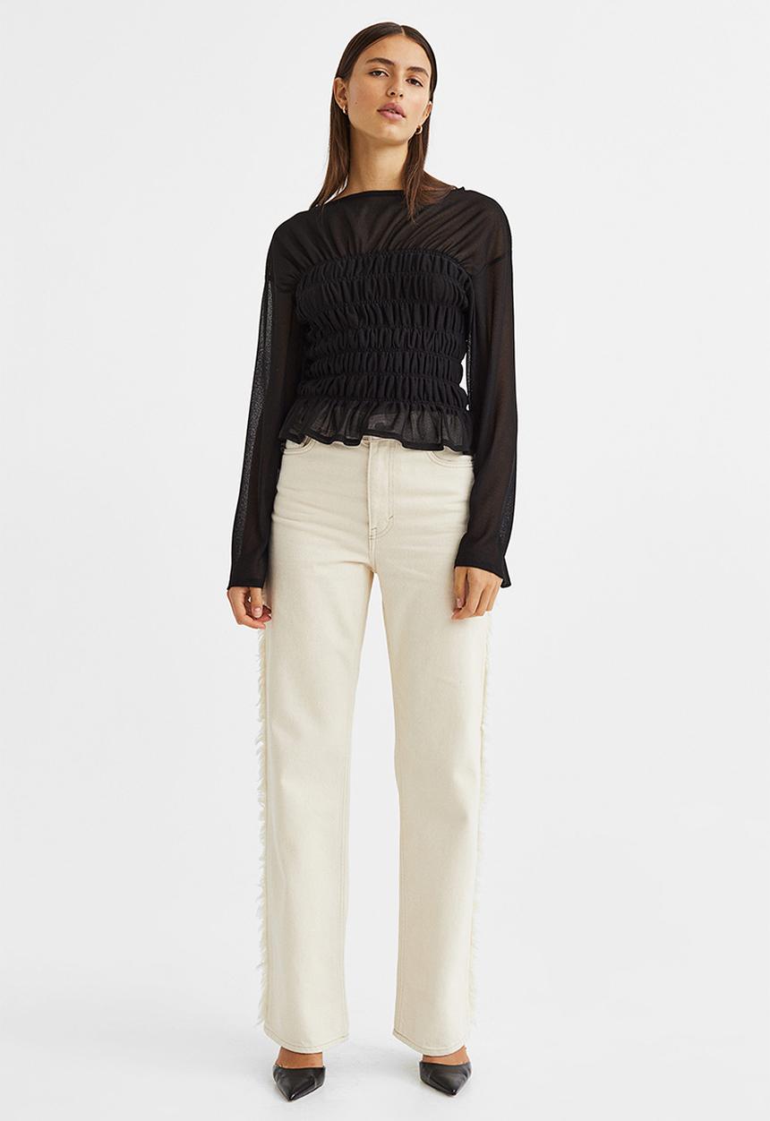 H&M - Smocked top - black