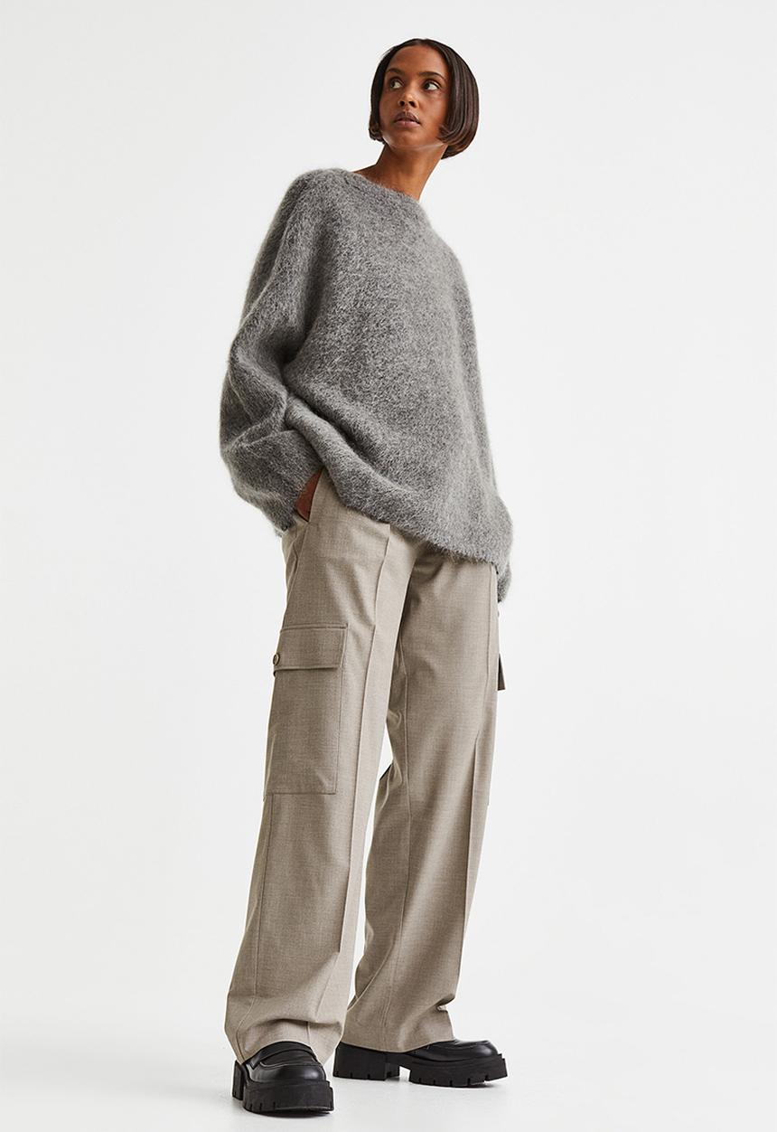 H&M - Straight cargo trousers - beige