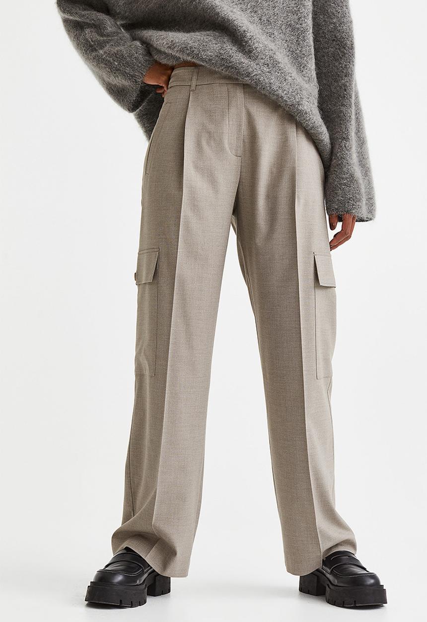 H&M - Straight cargo trousers - beige
