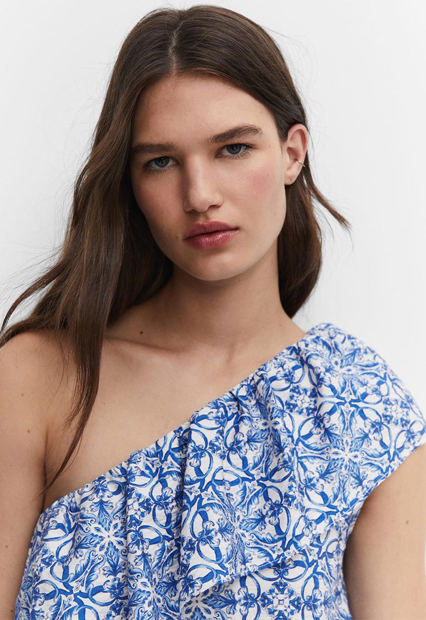 MANGO - Dress linaje - mid blue