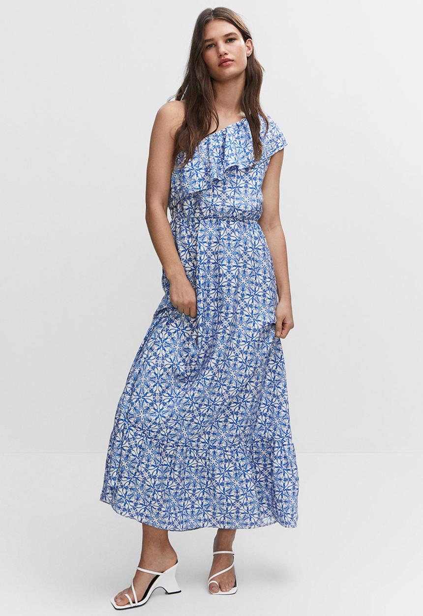 MANGO - Dress linaje - mid blue