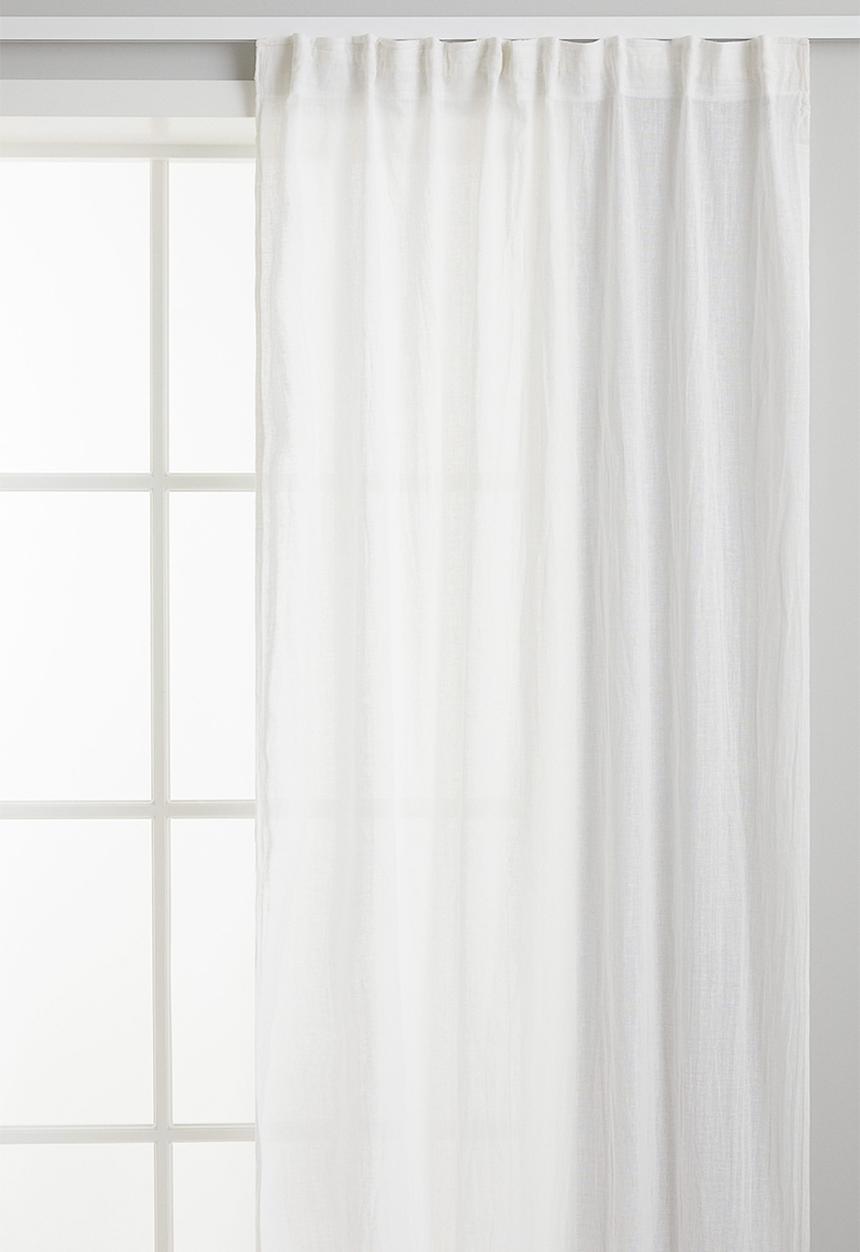 H&M - 2-pack multiway linen-blend curtains - white