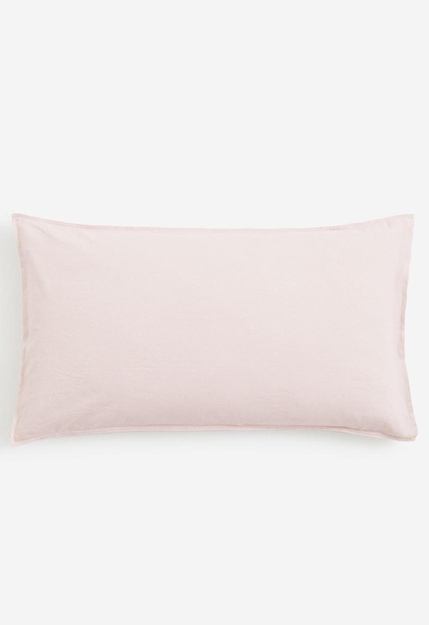 H&M - Washed linen-blend pillowcase - powder pink