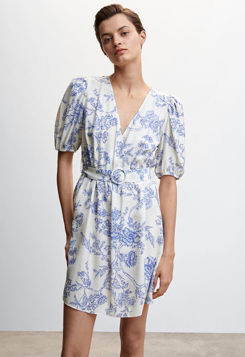 MANGO - Dress jean - light beige
