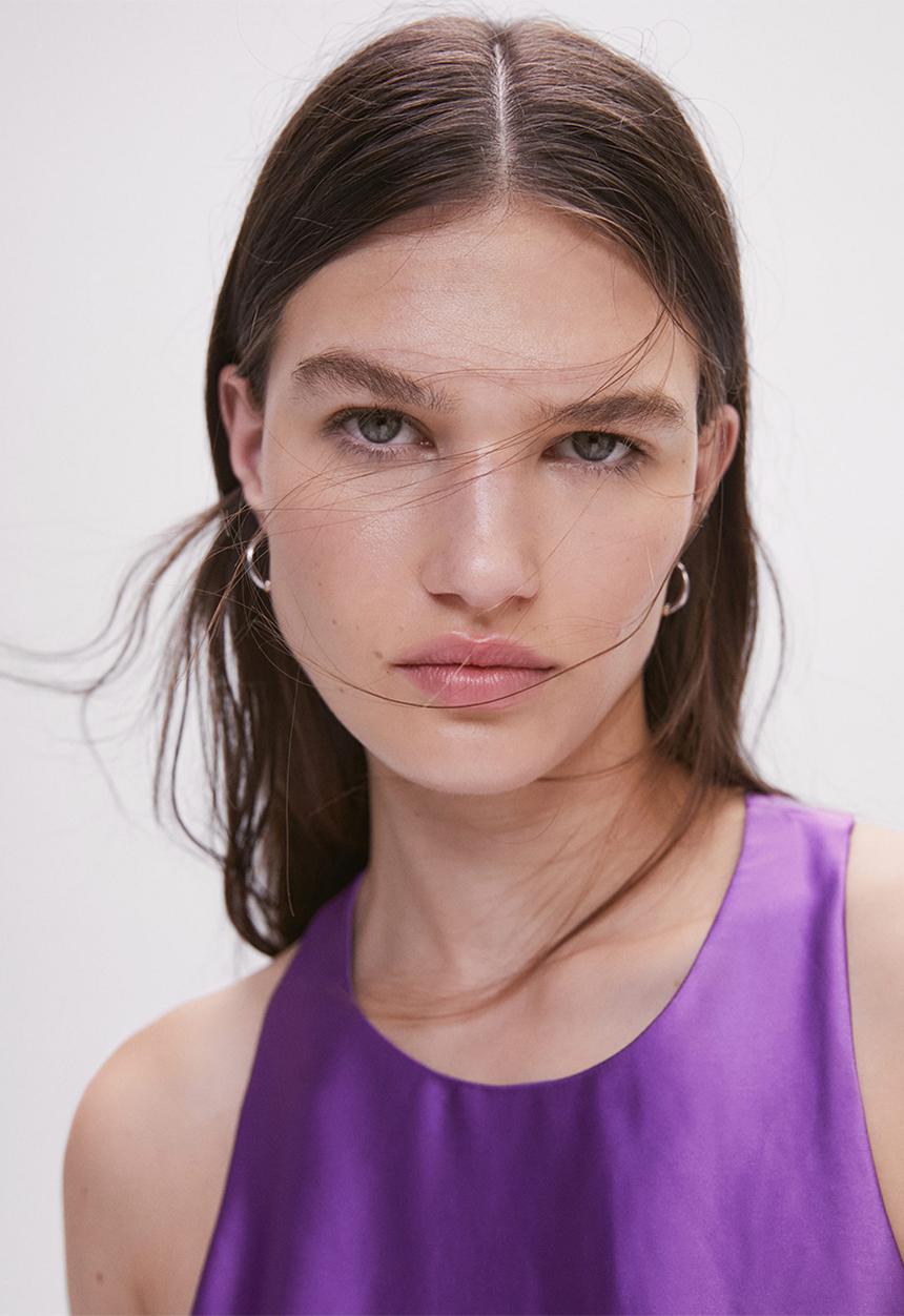 MANGO - Dress spring - mid purple