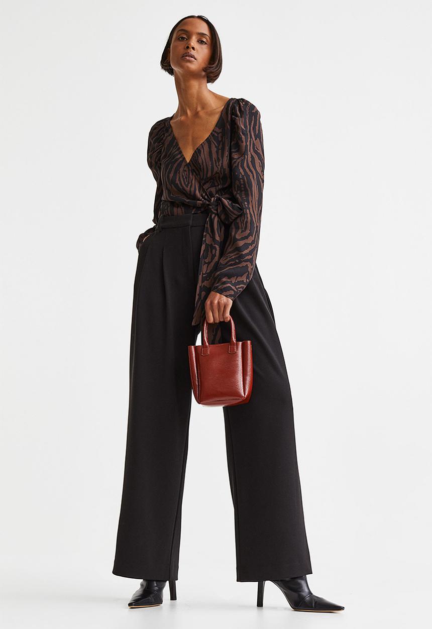 H&M - Tailored jersey trousers - black