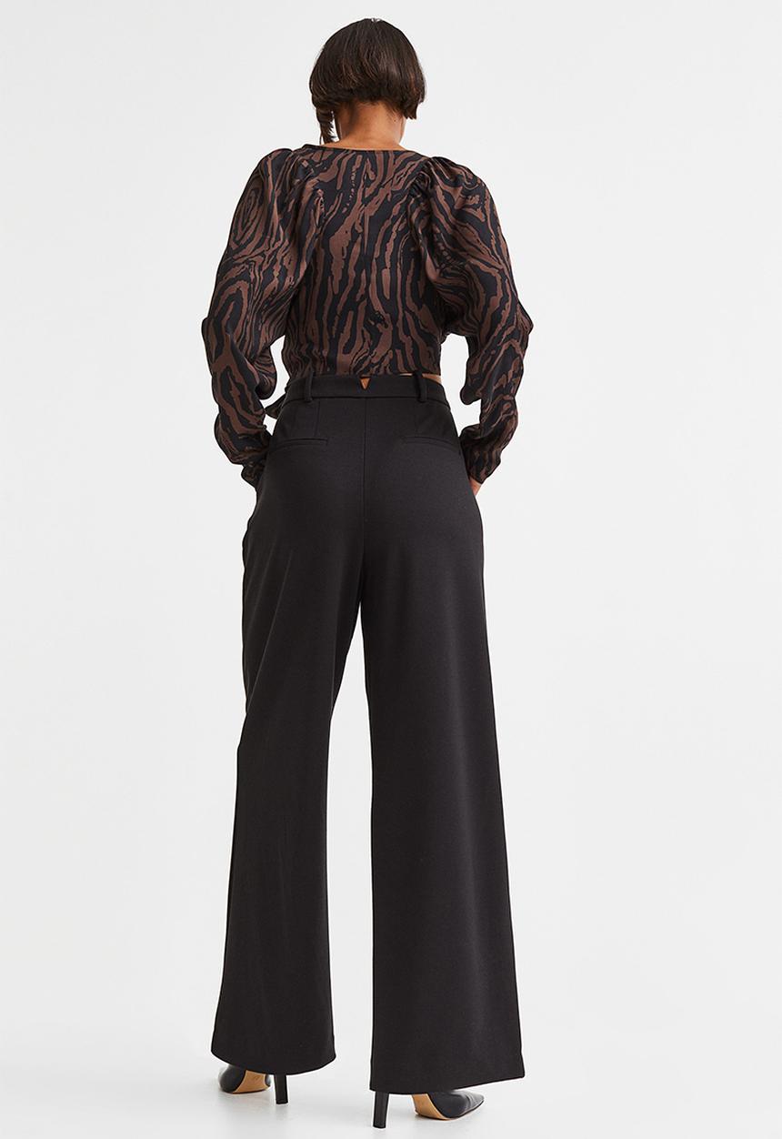 H&M - Tailored jersey trousers - black