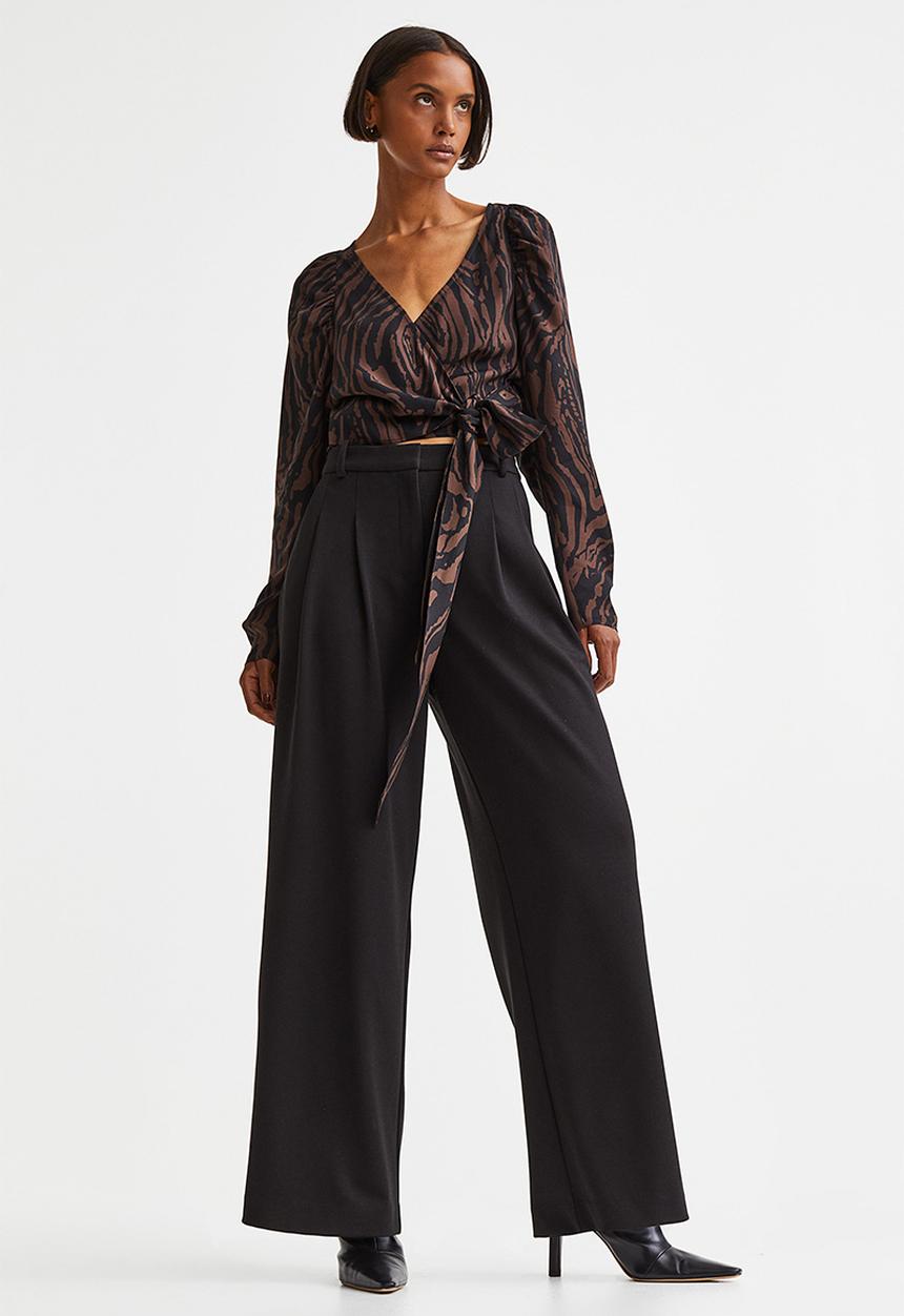 H&M - Tailored jersey trousers - black