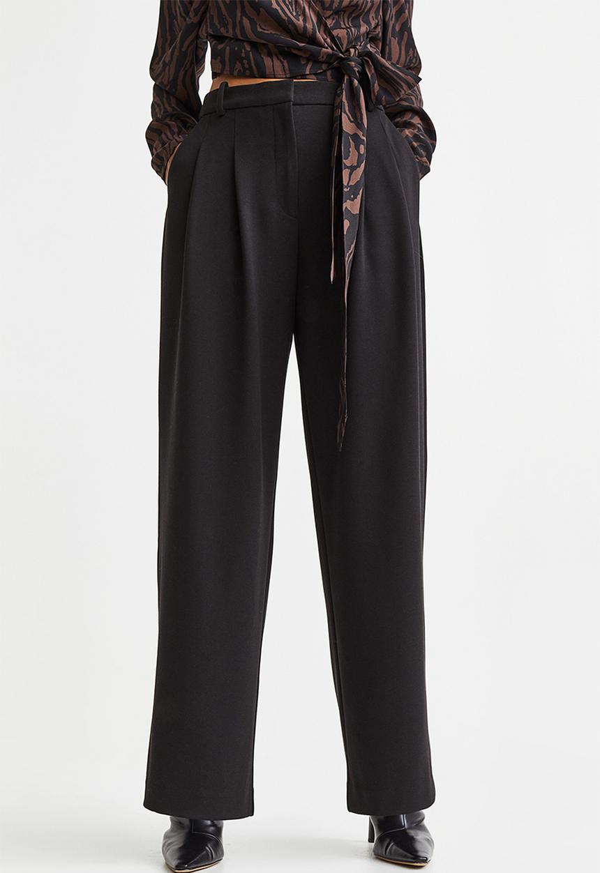 H&M - Tailored jersey trousers - black