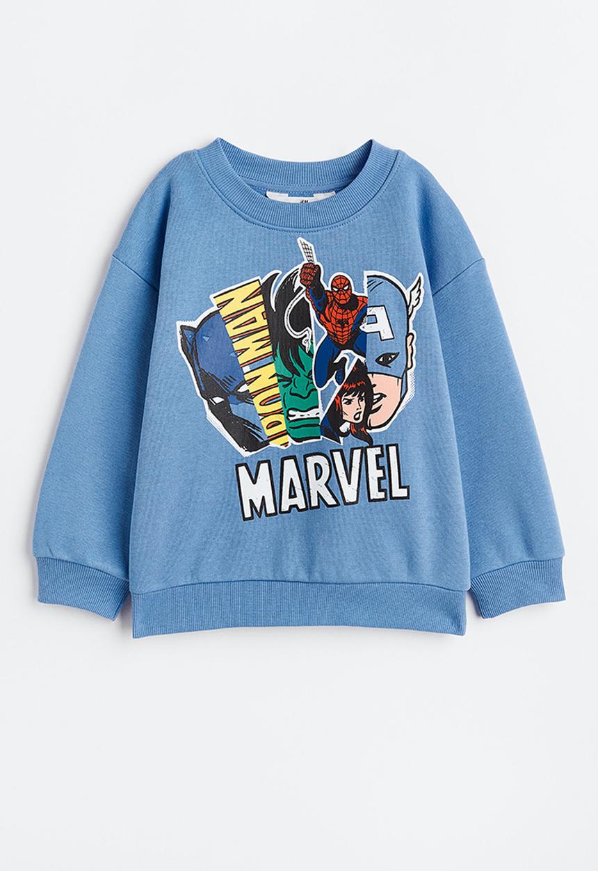 H&M - Oversized printed sweatshirt - blue/marvel comics