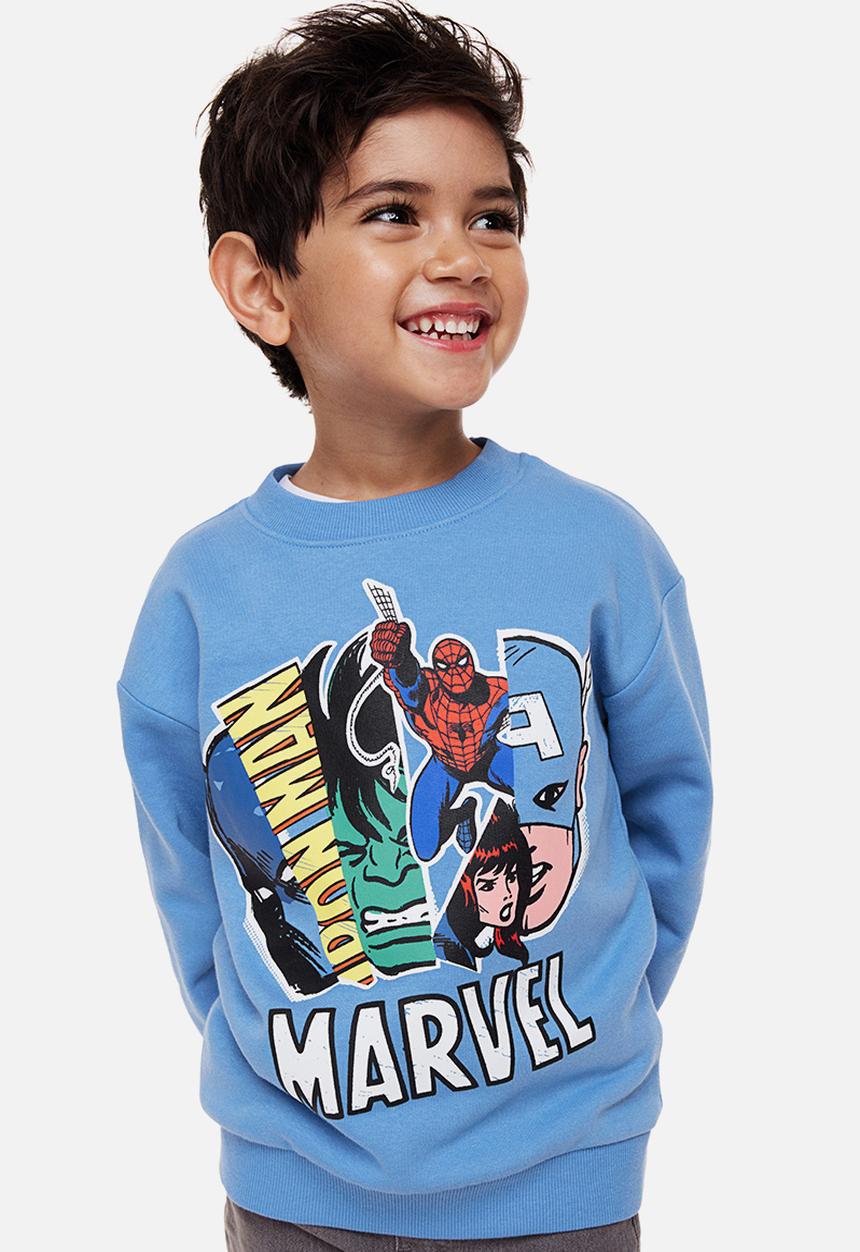 H&M - Oversized printed sweatshirt - blue/marvel comics