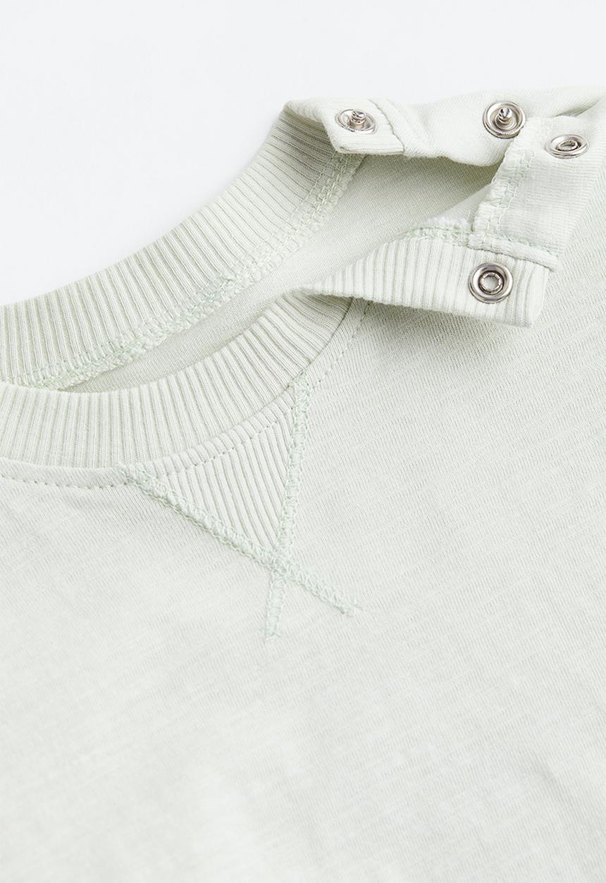 H&M - Cotton jersey top - light turquoise