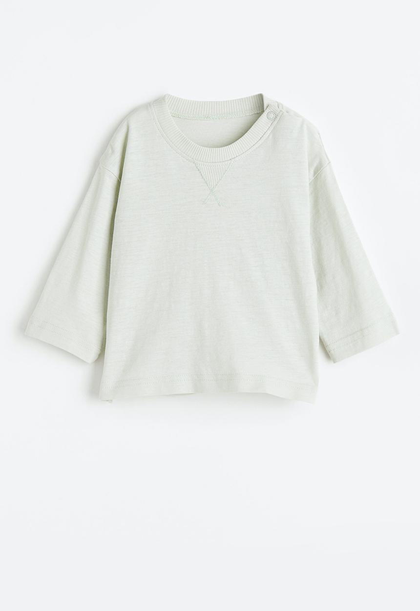 H&M - Cotton jersey top - light turquoise