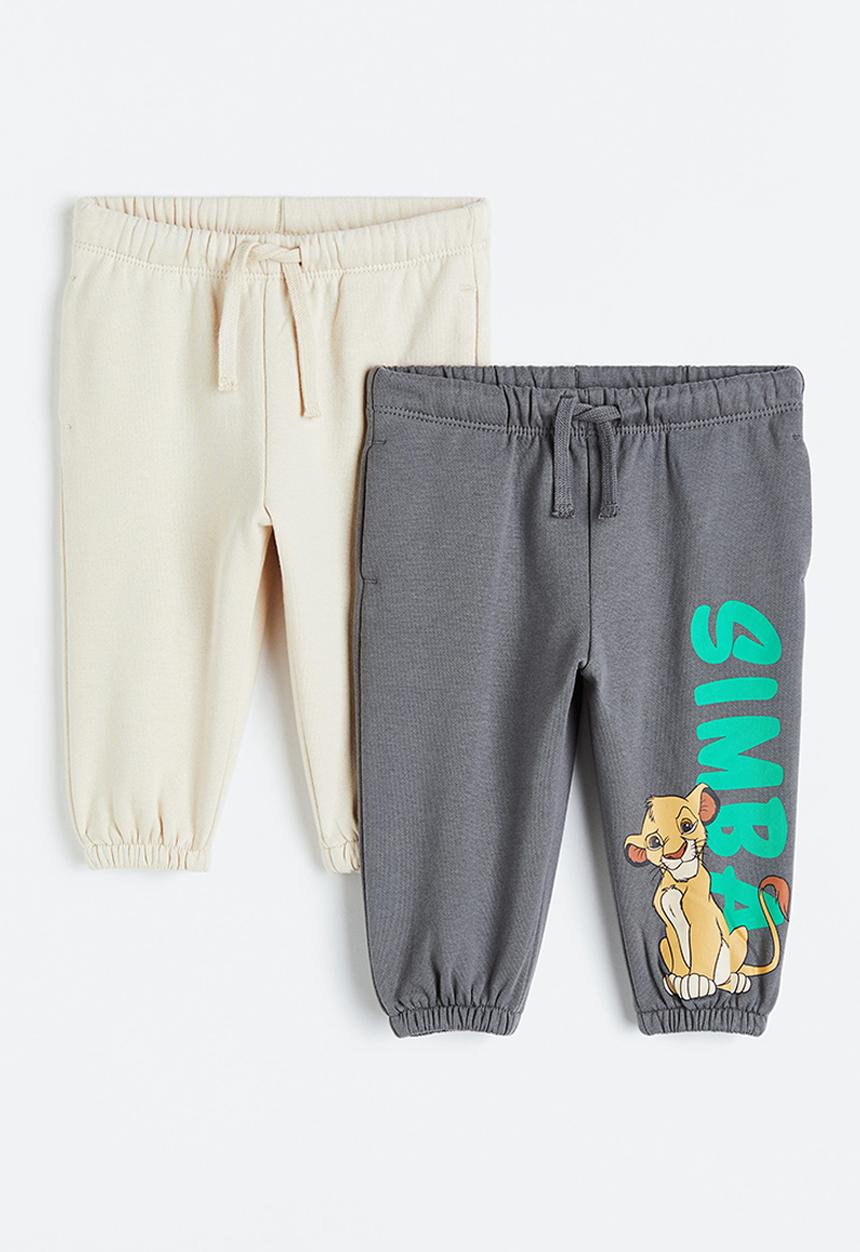 H&M - 2-pack printed joggers - grey/the lion king