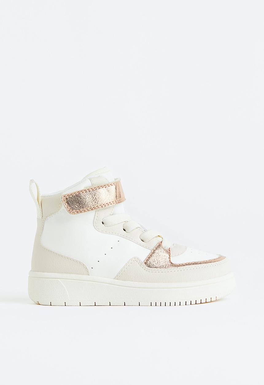 H&M - Hi-top trainers - light beige/white 