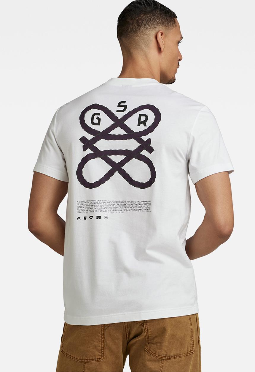 G-STAR - Puff print back gr r t Compact jersey o - white